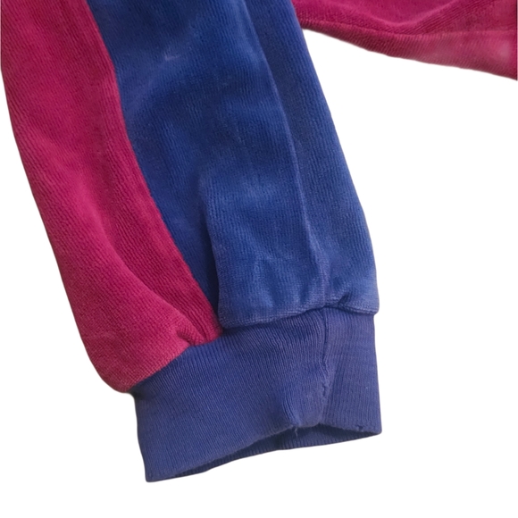 Vintage 1984 Jantzen Velour Track Suit Burgundy Blue Teal Medium - Picture 8 of 8